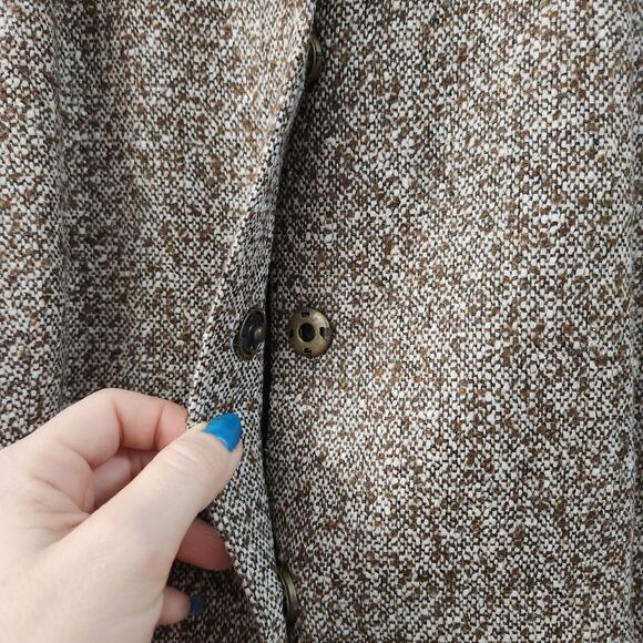 Lafayette 148 New York Tweed Blazer 10 Brown Tan Office Classic Business Career - Picture 4 of 9